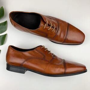 Cole Haan Jefferson Oxford Dress Shoes Air Sole Cap Toe Brown Leather Men's 15